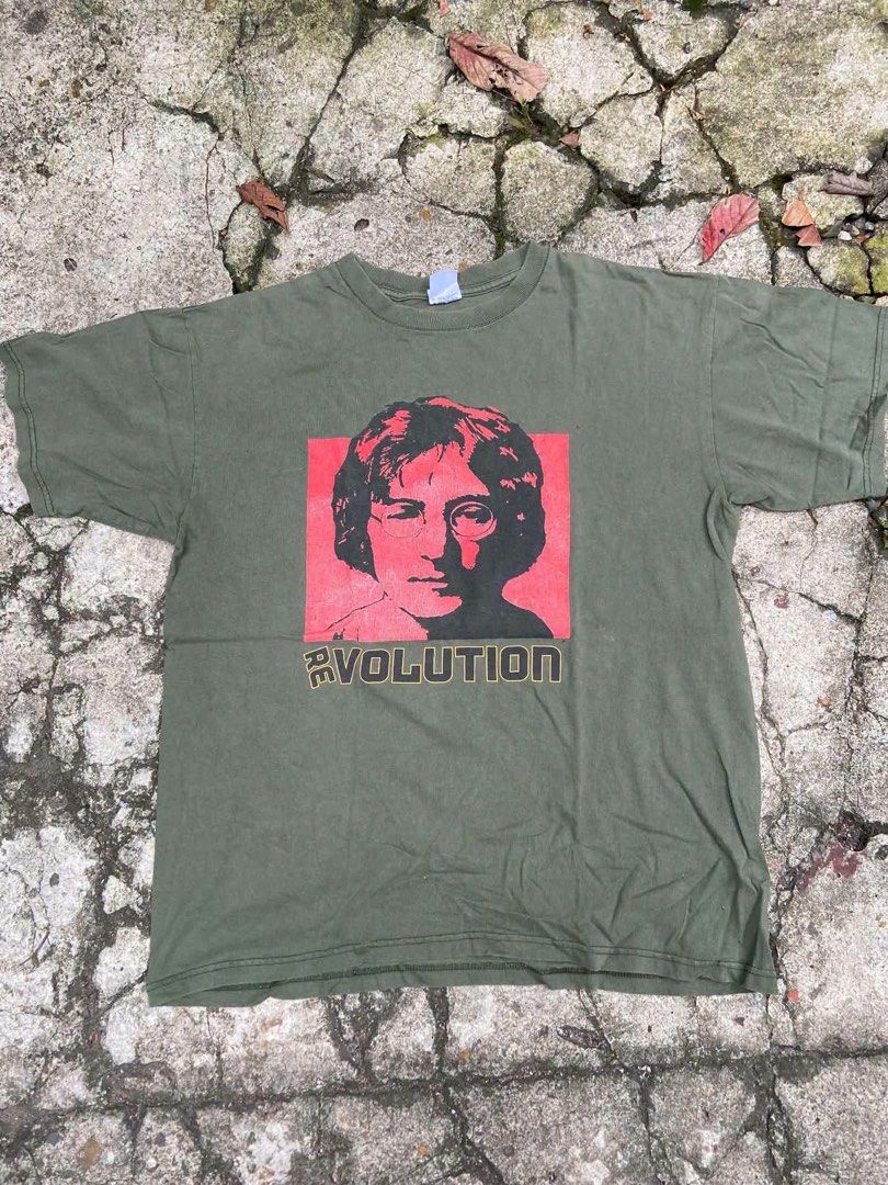 Anvil John Lennon Evolution 2000 (Category: Tshirts & Polo Shirts ) located in Manila. Submitted by clementdav22513 (Listing ID 1463664233, Image 1). Description: - Olive green t-shirt with John Lennon graphic print - 'EVOLUTION' text on front and back - Made from 100% pre-shrunk cotton - Size: Large.