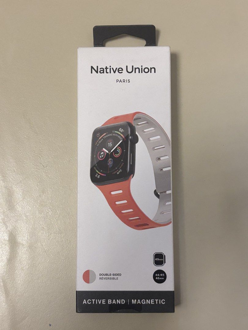 Apple Watch - Native Union Active Band | Magnetic — Reversible (Category: Wearables & Smart Watches) located in Caloocan City. Submitted by rileybella (Listing ID 1463664692, Image 1). Description: Suitable for Apple Watch 44-49mm Brand new Never used Very adjustable Reversible in two colors : Oxyfire and Sandstone Purchased from Powermac .
