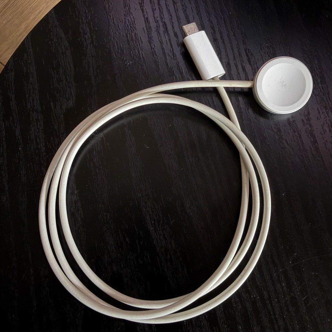 Apple Watch Charging Cable (Category: Chargers & Cables) located in Makati City. Submitted by mojojoo08 (Listing ID 1463658750, Image 1). Description: - Original Apple Watch Charging Cable - Magnetic charging puck for easy connection - White cable, standard length - Ensures your Apple Watch stays powered up - Great for daily use or as a spare charger.