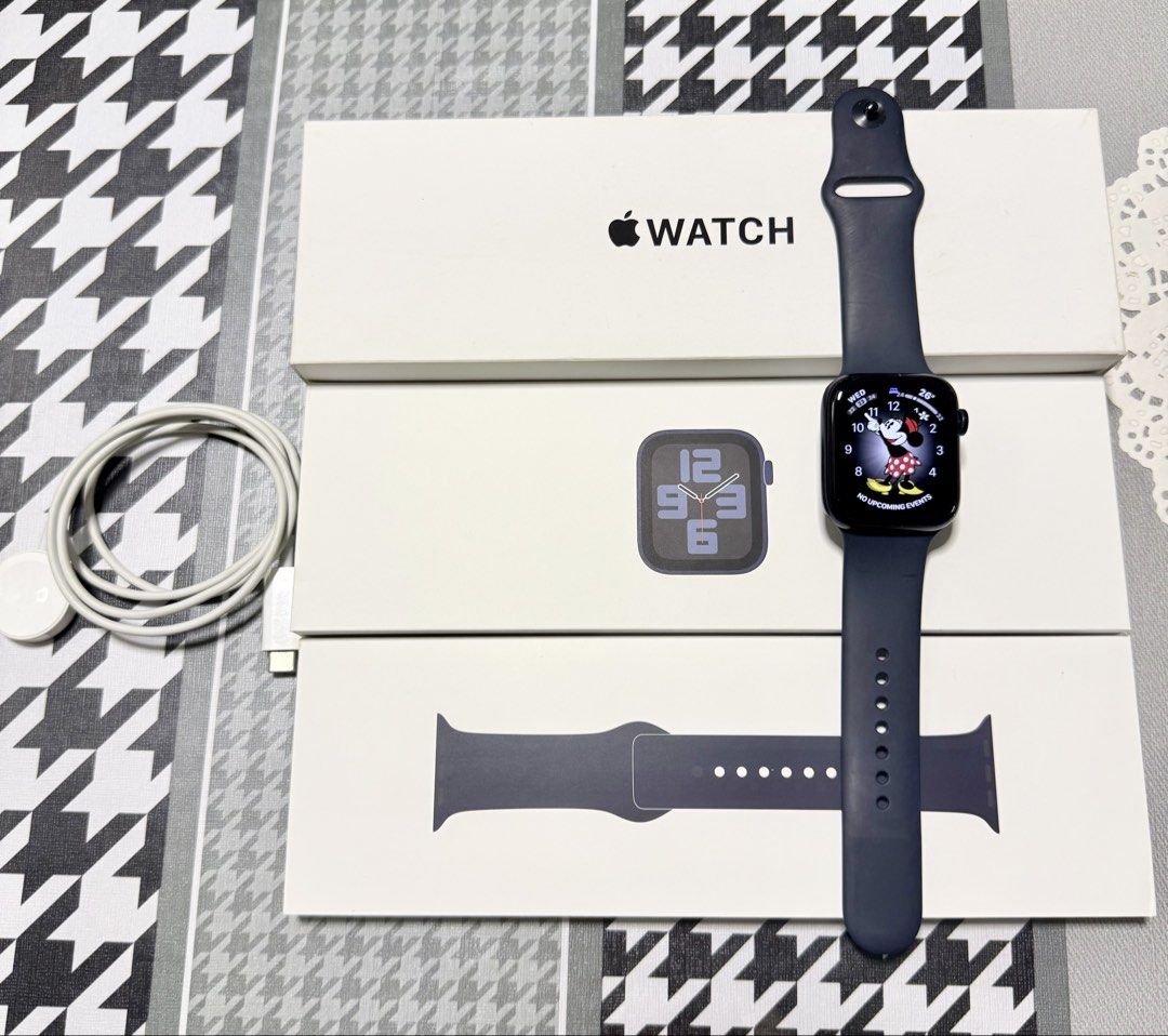 Apple Watch SE (Gen 2) For Sale!!! (Category: Wearables & Smart Watches) located in Manila. Submitted by sarj09732 (Listing ID 1463701936, Image 2). Description: ✅ 44mm ✅ Midnight Sport Band ✅ Fully functional (no issues) ✅️ Original box and Original charging cord ✅️ 100% Battery health ✅ Free Accessories!!! 📍Open for meetup around santa rosa laguna area.