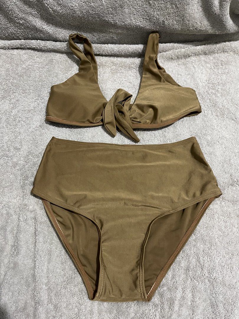 Assorted Bikini Sets - Various Styles and Colors (Category: Bikinis & Swimsuits) located in Manila. Submitted by miss.arpee (Listing ID 1463688117, Image 3). Description: - Collection of bikini sets available. - Styles include: green floral off-shoulder, rust one-shoulder, khaki knotted, and black ruffled. - All are two-piece sets. - Ideal for beach trips and pool days. - Please check photos for specific details on each bikini. 📌condition: 9/10 