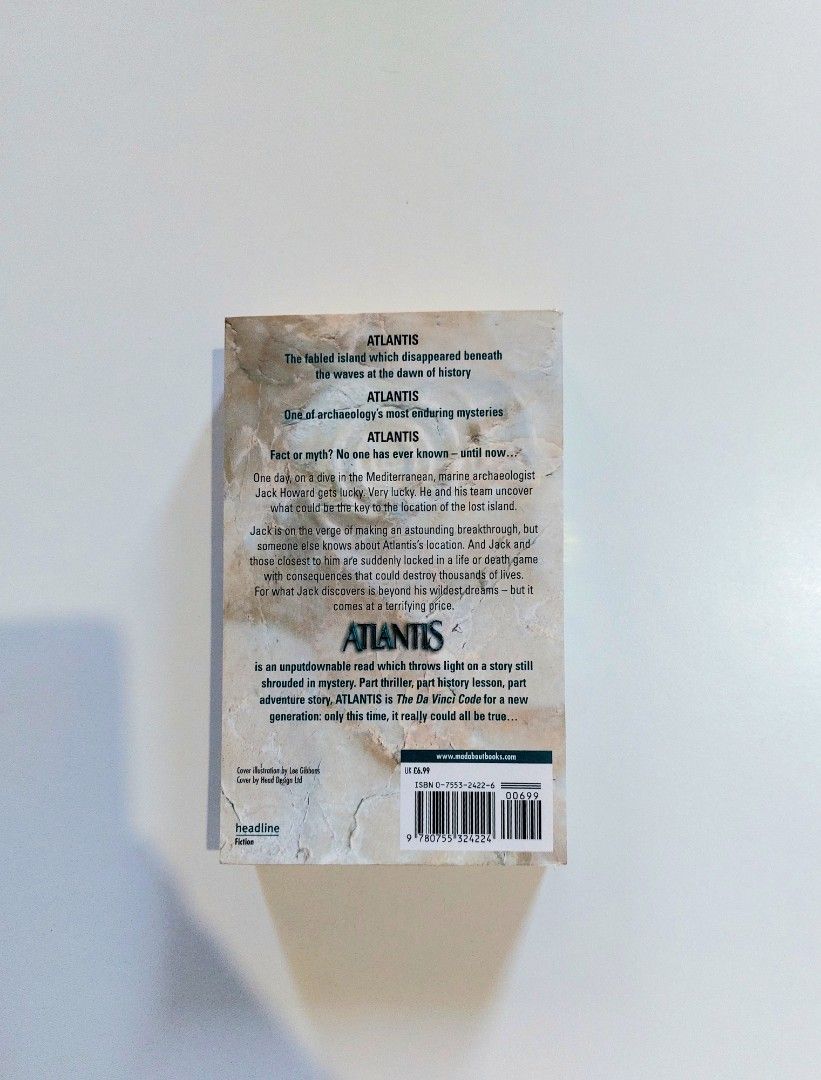 Atlantis by David Gibbins (MMPB) (Category: Storybooks) located in Tanauan. Submitted by solanaclassics (Listing ID 1463668880, Image 2). Description: 📚 major bookshelf clean out / clearance sale ~ — size: mass market paperback — RFS: decluttering my bookshelves and switching to digital books — MOP: Gcash | fast shipping *feel free to send a message if you wish to negotiate the price :).