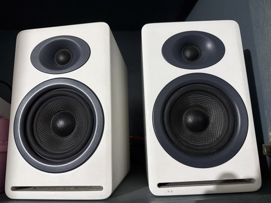 Audioengine P4 White Passive Speakers (Category: Soundbars, Speakers & Amplifiers) located in Manila. Submitted by teraone (Listing ID 1463659362, Image 1). Description: - no cracks, no damage. Never used in full volume. - Perfect quality audio - Clean, modern aesthetic - Includes all necessary accessories for immediate use - Ready for a new home.
