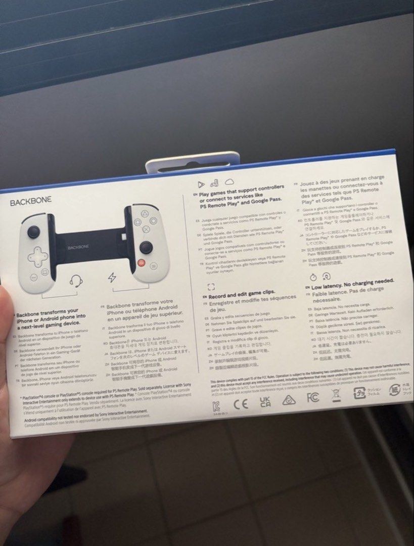 Backbone Gaming Controller (Category: Controllers) located in Singapore. Submitted by mamiiiiii (Listing ID 1463664844, Image 2). Description: AUTHENTIC. Only used once to test out, still in very good condition. Type C charger, compatible with newer Iphone & Android! Originally bought @ $179, letting go @ $160.