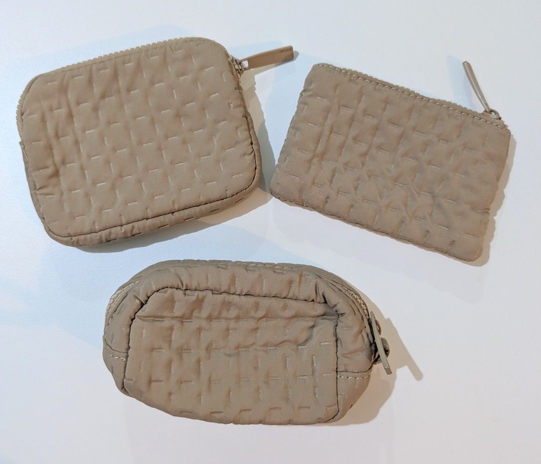 BASH Quilted Coin Pouch Purse Set - Beige (Category: Purses & Pouches) located in Manila. Submitted by cart_rd (Listing ID 1463590630, Image 2). Description: - Set of 3 quilted coin purses from BASH - Neutral beige color - Ideal for organizing coins, cards, or makeup - Smooth working zippers - Perfect for travel or everyday use - use once only .