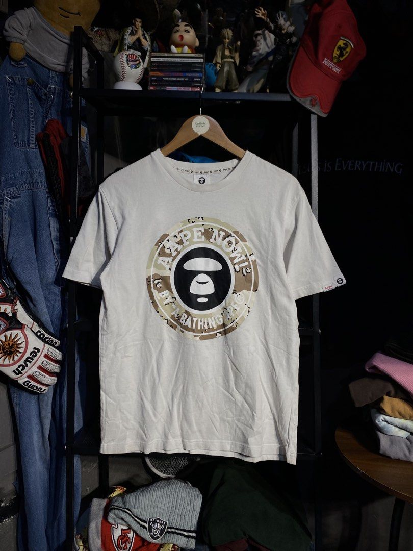 BATHING AAPE (Category: Tshirts & Polo Shirts ) located in San Pablo. Submitted by genesisllo24149 (Listing ID 1463664751, Image 2). Description: BATHING AAPE LENGTH -> 27 WIDTH -> 19.5 ISSUE -> NONE CONDITION -> EXCELLENT DM TO PURCHASE 📥 DISCLAIMER: - Please manage your expectations, posted items are preloved, used & thrifted -Actual color may vary due to lighting -Flaker will be posted.
