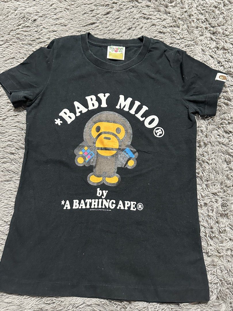 Bathing Ape Baby Milo Tee (Category: Others Tops) located in Manila. Submitted by mae__________c (Listing ID 1463684367, Image 1). Description: used this as baby tee (i’m a medium) can fit xs, small to medium body.