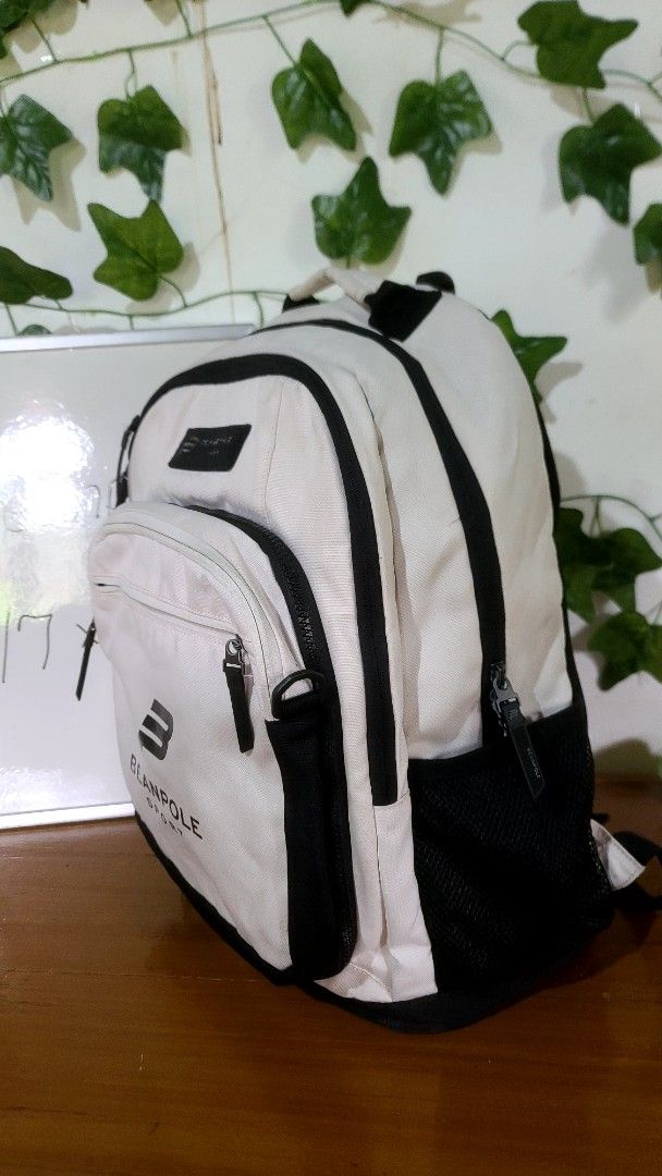 Beanpole Sport Backpack (Category: Backpacks) located in Baguio. Submitted by phoeberose33384 (Listing ID 1463739296, Image 3). Description: - Cream and black Beanpole Sport backpack - Multiple interior compartments for organization - Front zip pocket - Side mesh pockets - Adjustable straps for comfort - Ideal for school or everyday use.