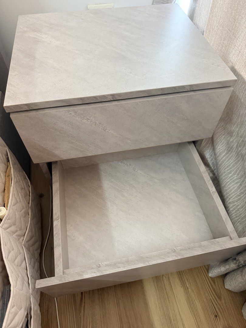 Bedside table (Category: Shelves, Cabinets & Racks) located in Kuala Lumpur. Submitted by raeylei (Listing ID 1463719213, Image 2). Description: Bedside table for sale. Well-used and no imperfections. Great for new homeowners, rental properties, or anyone looking to furnish on a budget. Well-used, priced to clear, and sold as-is. 📍 Self-collection: Utropolis Glenmarie 🚚 Lalamove: Buyer can arrange at own cost.