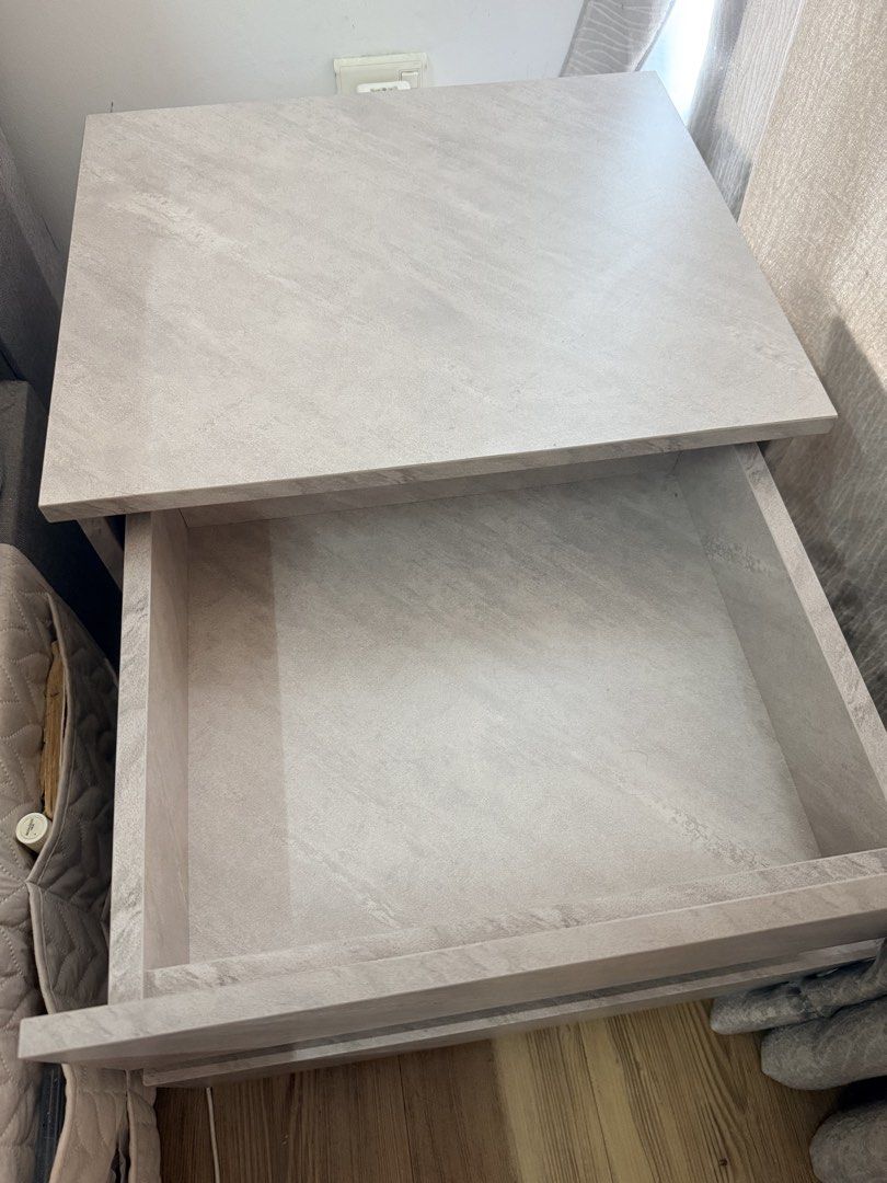 Bedside table (Category: Shelves, Cabinets & Racks) located in Kuala Lumpur. Submitted by raeylei (Listing ID 1463719213, Image 3). Description: Bedside table for sale. Well-used and no imperfections. Great for new homeowners, rental properties, or anyone looking to furnish on a budget. Well-used, priced to clear, and sold as-is. 📍 Self-collection: Utropolis Glenmarie 🚚 Lalamove: Buyer can arrange at own cost.
