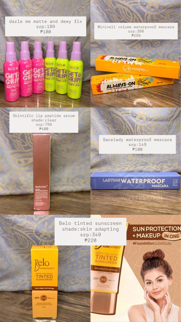below SRP make ups (Category: Makeup) located in Rizal. Submitted by alexuhhhh (Listing ID 1463601365, Image 1). Description: fb: A.D. archivess tiktok: @a.d.archivess ig: a.d. archivess below srp authentic make ups shipping nationwide✈️ 📍Antipolo.