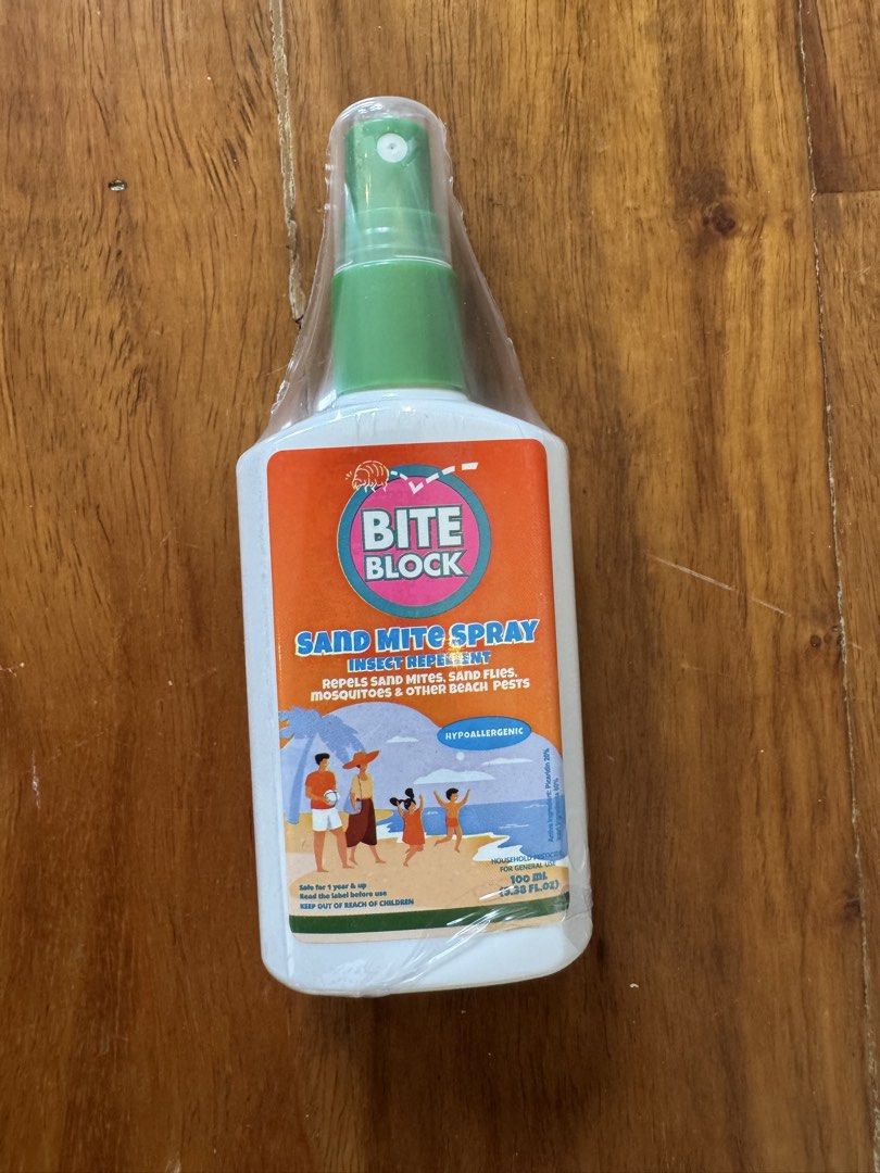 Bite Block Sand Mite Spray (Category: Insect Repellents) located in Las Pinas. Submitted by antoniajosepha (Listing ID 1463612541, Image 1). Description: Bite Block Sand Mite Spray Insect 100 ml Selling for Php 475 Market price Php 594 Condition: Never Used Rfs: Decluttering. Freebie from fun run Payment first policy (Gcash, BPI deposit) Shipping fee to be shouldered by buyer Location: Bacoor, Cavite .