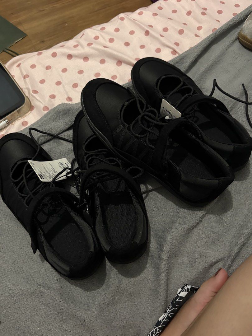 Black GU Lace Up Ballet Sneakers (Category: Sneakers) located in Binangonan. Submitted by blairmayie (Listing ID 1463666049, Image 2). Description: - Brand new GU Lace up shoes, never worn out. - Features a secure lace-up front with an added velcro strap. - Comfortable and versatile for everyday wear or light activities. - Original tags are still attached..