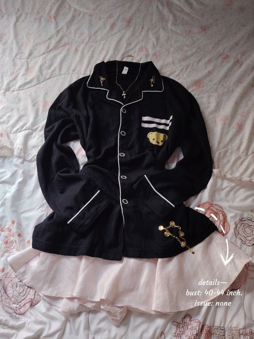 black bear sleepwear 🐻 (Category: Others Tops) located in Hermosa. Submitted by lcvelycath (Listing ID 1463613132, Image 2). Description: size: l-xl mine: ₱129 (each) bid: ₱+10 lock: ₱329 (shipped) EOB: monday—september 28 (the seller is on vacation 😘) °. thrifted, pre-loved, or brand new but ready to wear (some aren't bcs i don't have the time to wash them, very sorryy :<) colors may vary due to lightning & quality 𐙚 °. check details before m