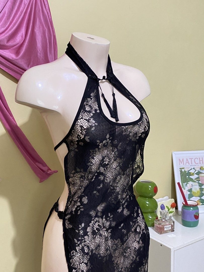 BLACK LACE HALTER LINGERIE (Category: Undergarments & Loungewear) located in Dasmarinas. Submitted by hannah.oakph (Listing ID 1463596860, Image 2). Description: .
