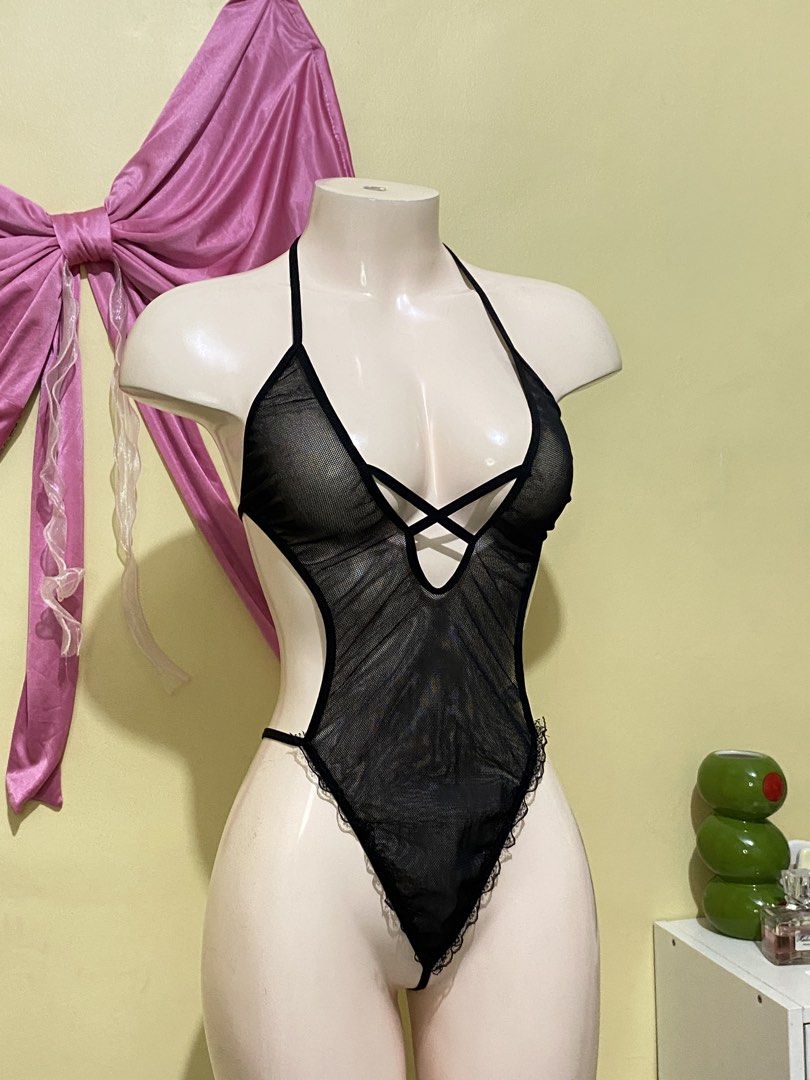 BLACK MESH HALTER ONESIE (Category: Undergarments & Loungewear) located in Dasmarinas. Submitted by hannah.oakph (Listing ID 1463599740, Image 2). Description: .