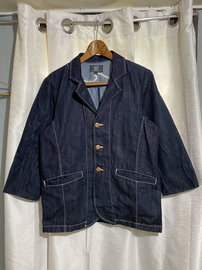 BLUE WAY Japanese Denim Chore Jacket / Blazer (Category: Coats, Jackets and Outerwear) located in Davao. Submitted by VapenDrip (Listing ID 1463646579, Image 1). Description: BLUE WAY Japanese Denim Chore Jacket / Blazer Medium on tag Width 21 Length 28 As new condition 1200 free ship.