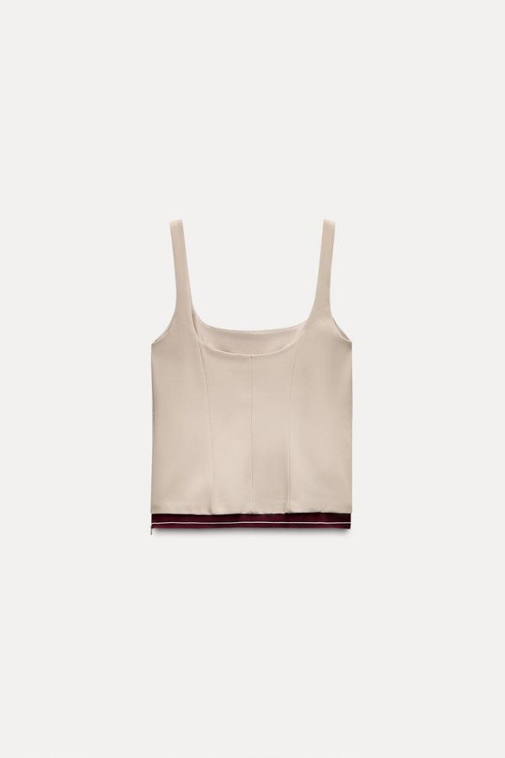 BNEW ZARA Beige Contrast Drawstring Top | Small on tag (Category: Sleeveless) located in Bulacan. Submitted by heyitssophie (Listing ID 1463626617, Image 3). Description: ⚠️ 𝐋𝐀𝐒𝐓 𝐏𝐑𝐈𝐂𝐄 𝐀𝐋𝐑𝐄𝐀𝐃𝐘. 𝐋𝐨𝐰 𝐨𝐟𝐟𝐞𝐫𝐬 𝐰𝐢𝐥𝐥 𝐛𝐞 𝐢𝐠𝐧𝐨𝐫𝐞𝐝 🚫 𝐊𝐢𝐧𝐝𝐥𝐲 𝐫𝐞𝐚𝐝 𝐝𝐞𝐬𝐜𝐫𝐢𝐩𝐭𝐢𝐨𝐧 𝐛𝐞𝐥𝐨𝐰 👇 BNEW w tags 🔖| Selling BELOW srp| Small on tag |retails for 2695 php in zara pinas | No other ww ❌️ | 𝑺𝒆𝒍𝒍𝒆𝒓'𝒔 𝒇𝒂𝒗𝒆 ❤