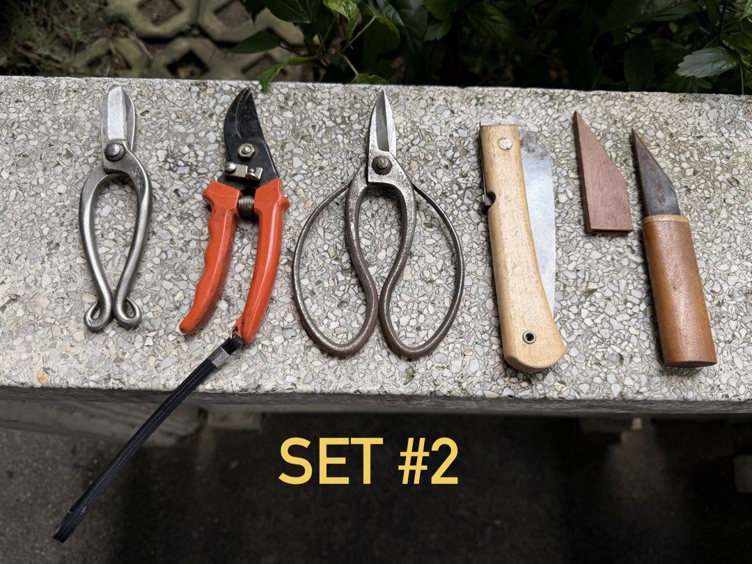 Bonsai tools set (Category: Gardening Tools & Ornaments) located in Calamba. Submitted by transitory (Listing ID 1463650148, Image 3). Description: For Sale Bonsai and Garden tools set declutterring sale ₱480 only per set Each set labeled accordingly No Mix and Match (broken set) Japan made as is condition plus J&T shipping fee Calamba,Laguna location Pm or contact 09165870869 Salamat.