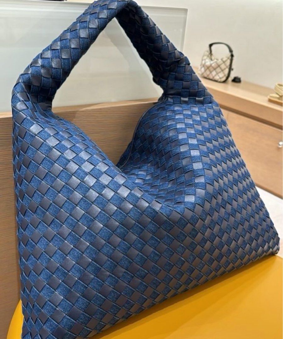 Bottega Veneta Hop (Category: Luxury Bags & Wallets) located in Silang. Submitted by girlyouneedthis (Listing ID 1463598542, Image 2). Description: This super rare Bottega Veneta hop in mixed leather and denim weaving! Super duper hard to find! Genuine leather, with a mix of denim, denim interior. Can fit lots of things. Comes with dustbag only No returns, No exchange, No refunds..