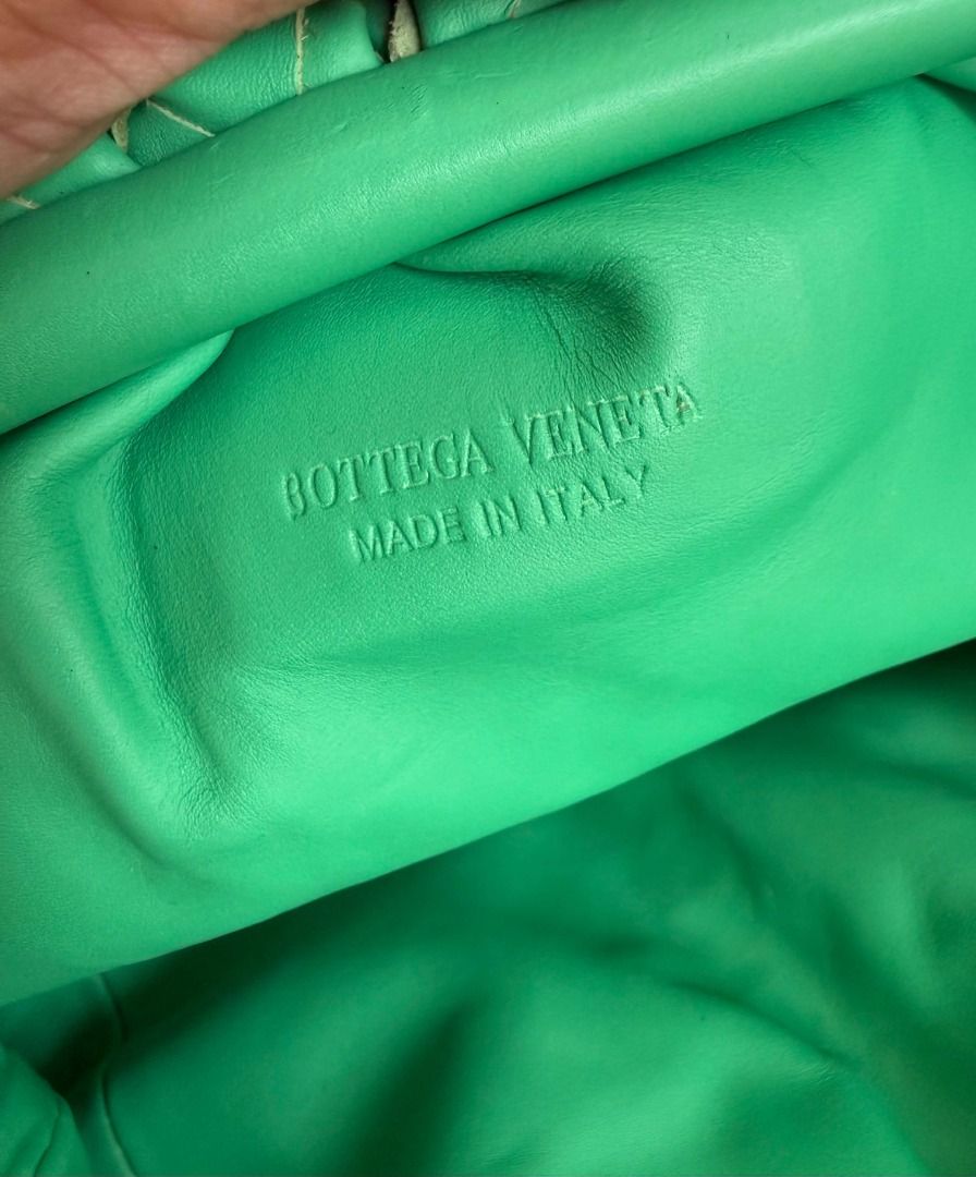 Bottega Veneta Pouch Bag Green (Category: Luxury Bags & Wallets) located in Davao. Submitted by shophacks7 (Listing ID 1463569193, Image 2). Description: Bottega Veneta pouch bag - Stunning woven green leather exterior - Secure drawstring closure - Made in Italy - Interior Bottega Veneta branding - Ideal for carrying daily essentials.