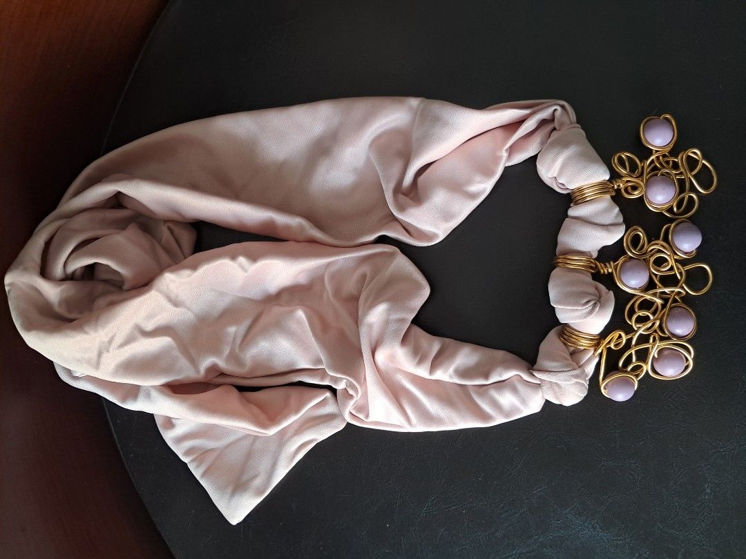 Brass and fabric necklace (Category: Necklaces) located in Quezon City. Submitted by kate_168 (Listing ID 1463624609, Image 2). Description: Used for display only One-of-a-kind MOP: Gcash Delivery: c/o buyer Location: Quezon City.