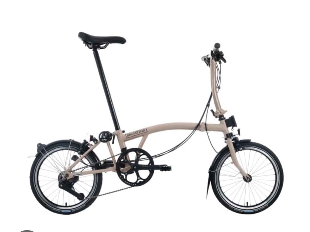 Brompton C Line M4L in Dune sand (Category: Everything Else Others) located in Caloocan City. Submitted by warmlion.93c894 (Listing ID 1463579265, Image 1). Description: Brompton C Line M4L in Dune sand, include 5 years warranty has a QR code. Brand new, Folded. Originated in London, England..