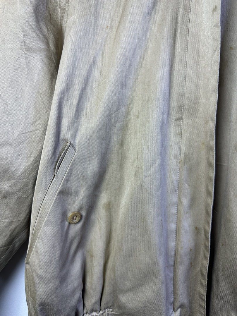 Burberrys Beige Harrington Jacket (Category: Coats, Jackets and Outerwear) located in Manila. Submitted by declutterpromax (Listing ID 1463638503, Image 2). Description: - Classic Burberrys beige Harrington jacket - Features iconic nova check lining - Button closure - Elasticated cuffs and hem - Timeless vintage piece, perfect for layering.