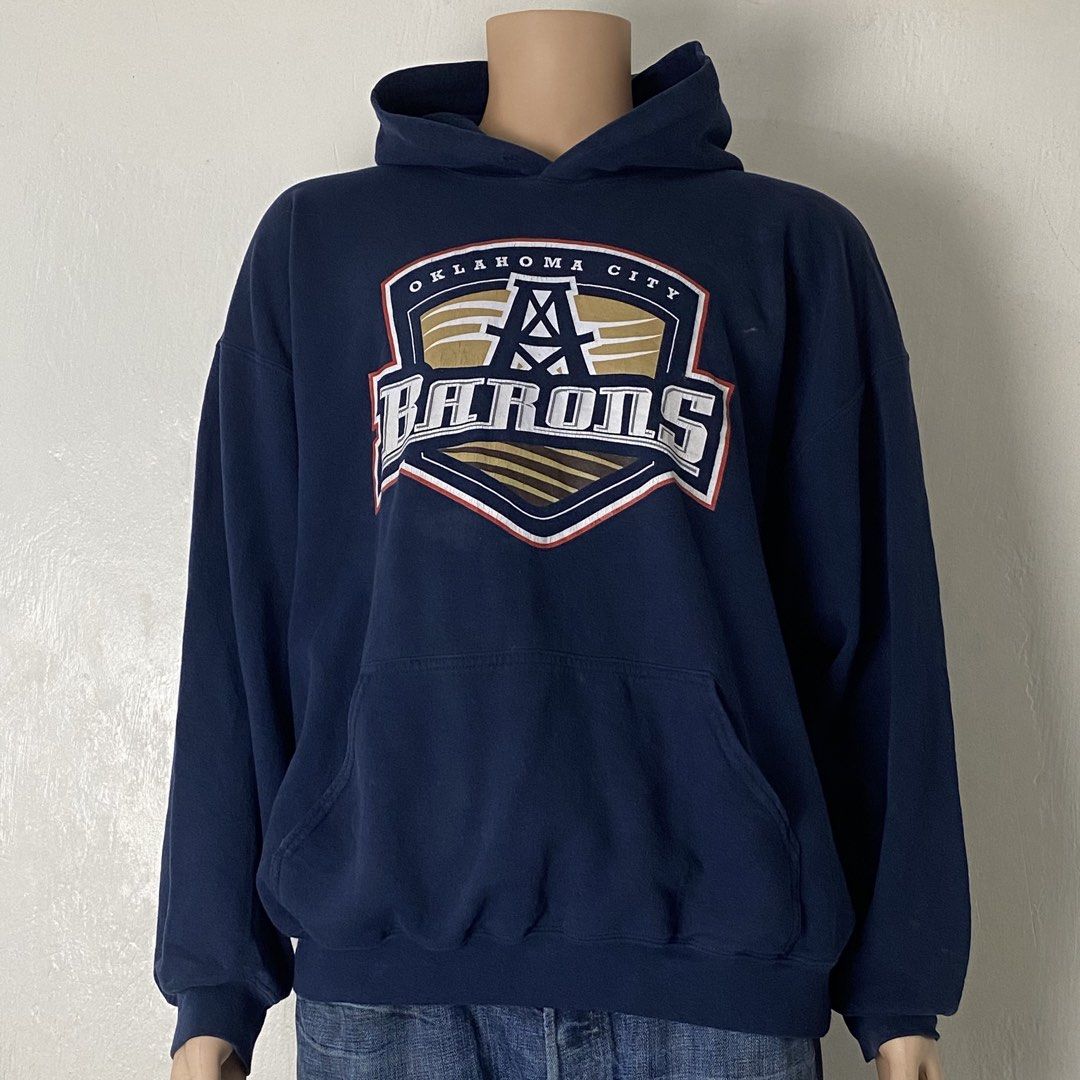 CAMP DAVID 🏀 | Deep Blue Pullover Hoodie (Category: Hoodies) located in Bulacan. Submitted by orc.ph (Listing ID 1463661515, Image 3). Description: CAMP DAVID 🏀 | Deep Blue Pullover Hoodie Material Used: 50% Cotton 50% Polyester - Deep Blue -Kangaroo Pouch -Graphic “Oklahoma City BARONS” Print -Loose Fit -Oversized -Ribbed Cuffs And Hem -Streetwear -Active Wear ‎-Size: 3XL -Width: 27” ‎-Length: 26” Used Condition. Minor Visible Flaws. Issue: Un