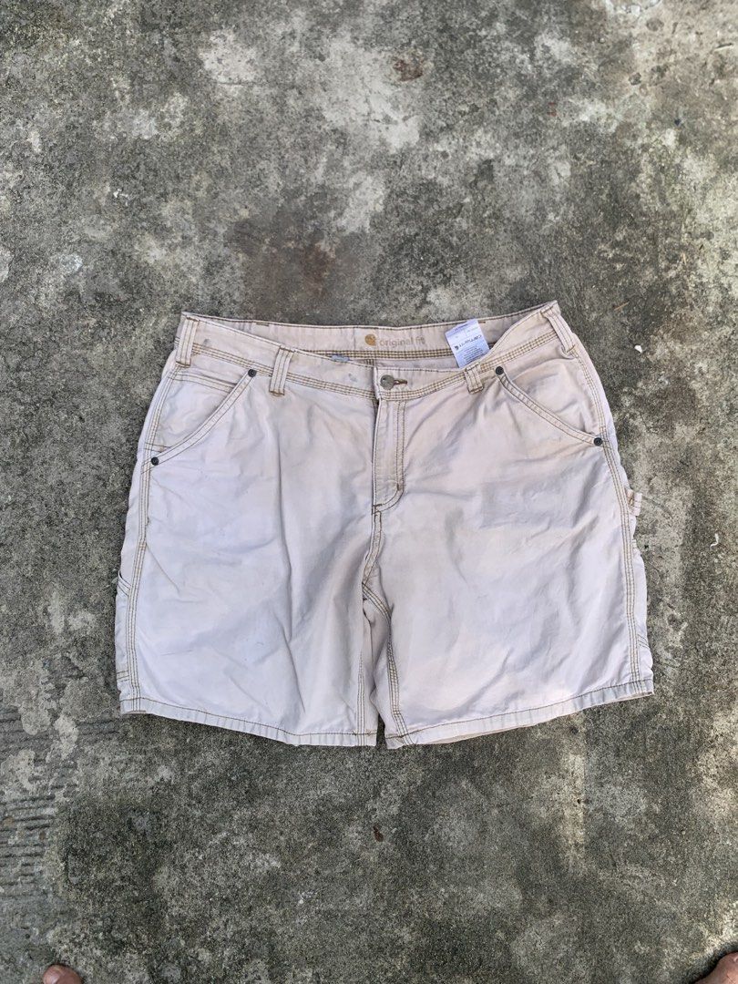 Carhartt Carpenter Jorts (Category: Shorts) located in Cavite. Submitted by day_thrifting (Listing ID 1463632176, Image 1). Description: Carhartt Original Fit (Carpenter Jorts) Size Waistline - 38 Length - 18.5 Legholec - 13 Issue: minimal stains Shipping thru J&T & LBC Slightly negotiable .