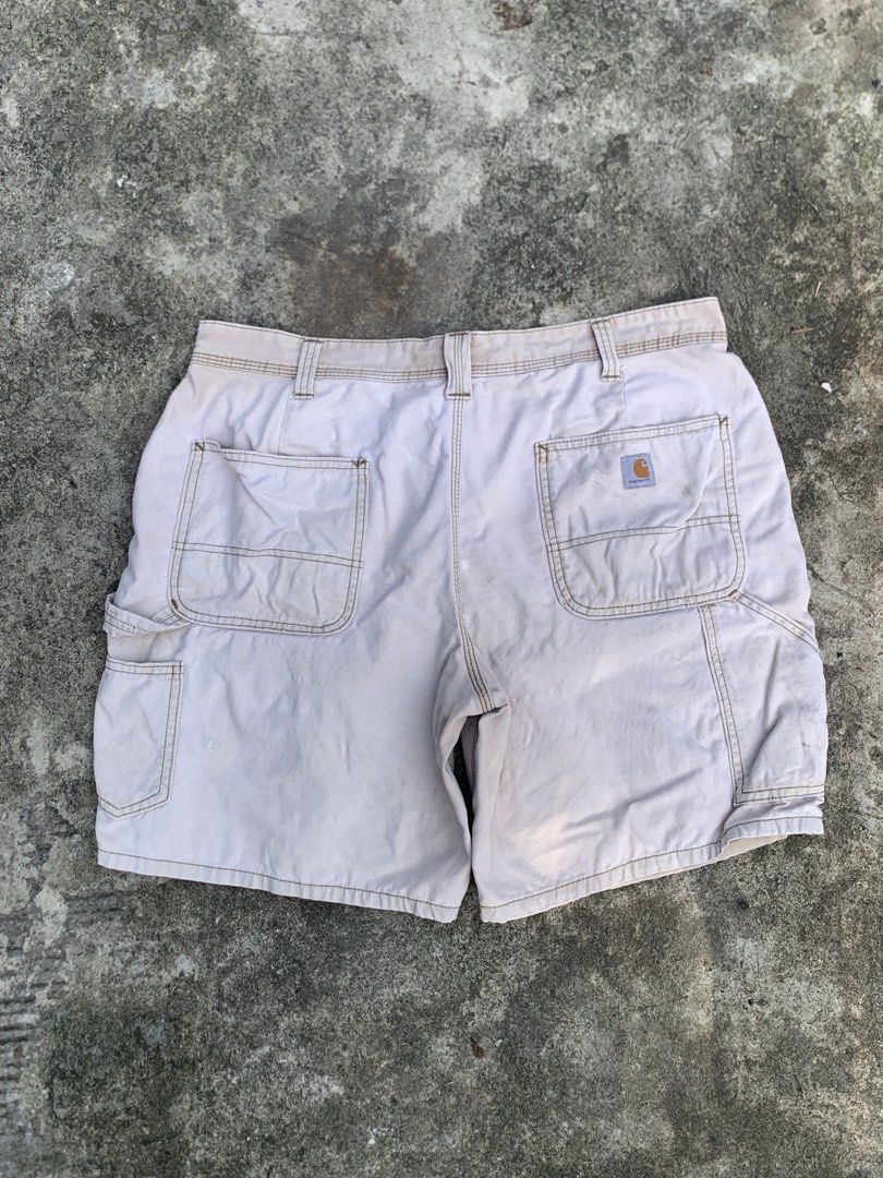 Carhartt Carpenter Jorts (Category: Shorts) located in Cavite. Submitted by day_thrifting (Listing ID 1463632176, Image 2). Description: Carhartt Original Fit (Carpenter Jorts) Size Waistline - 38 Length - 18.5 Legholec - 13 Issue: minimal stains Shipping thru J&T & LBC Slightly negotiable .