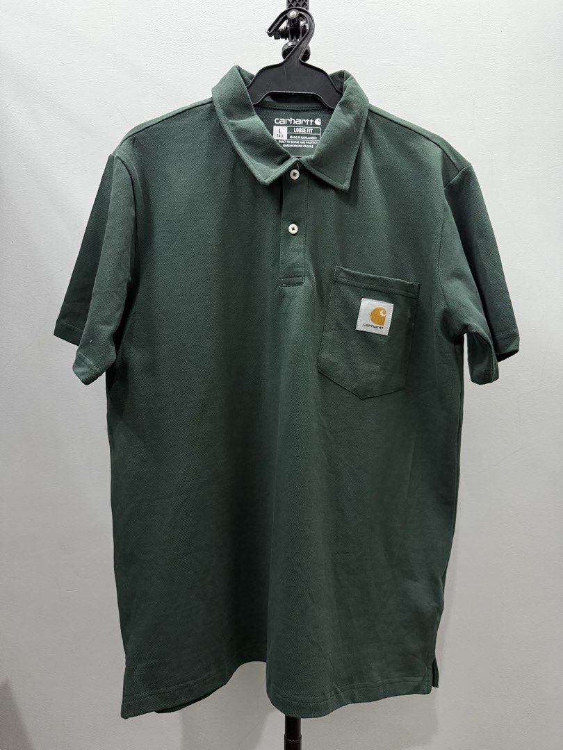 Carhartt Polo Shirt (Category: Tshirts & Polo Shirts ) located in Angeles City. Submitted by afterwear.thrift (Listing ID 1463659018, Image 1). Description: Carhartt W21” x L27”-28” Branded. Curated items that good as new.
