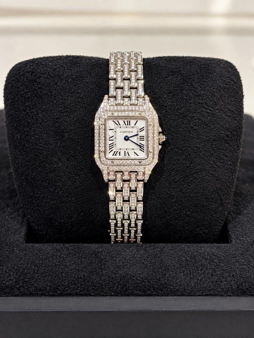 Cartier Panthère Iced Out Diamond Watch (Category: Luxury Watches) located in Del Monte. Submitted by bryanjao (Listing ID 1463716905, Image 2). Description: Brandnew!! 2026 Cartier Panthere Steel Iced Out Diamonds Original Cartier Box Original GIC Lab Gem 💎 Certificate Authentication Card Hongkong Setting Case & Bracelet Original Cartier Panthere Movement Natural Diamonds Warranty Card , can be encoded to cartier website for watch warranty With