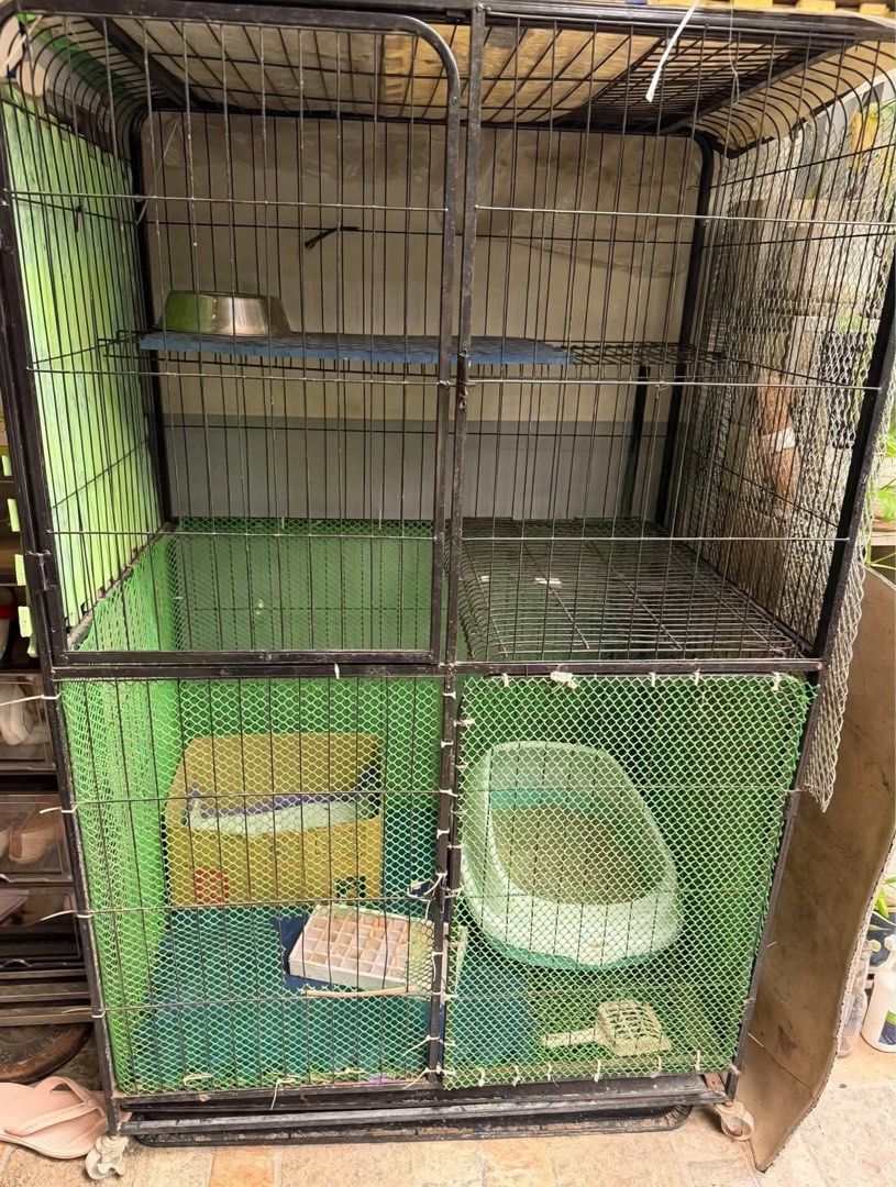 Cat cage (Category: Homes & Other Pet Accessories) located in Rizal. Submitted by laloveee (Listing ID 1463594398, Image 1). Description: Bought the item in orange app see pic for the price. slightly neg. Items inside is free. Pina rehome na namen pet namen due to allergic pala sa fur. QC area only .