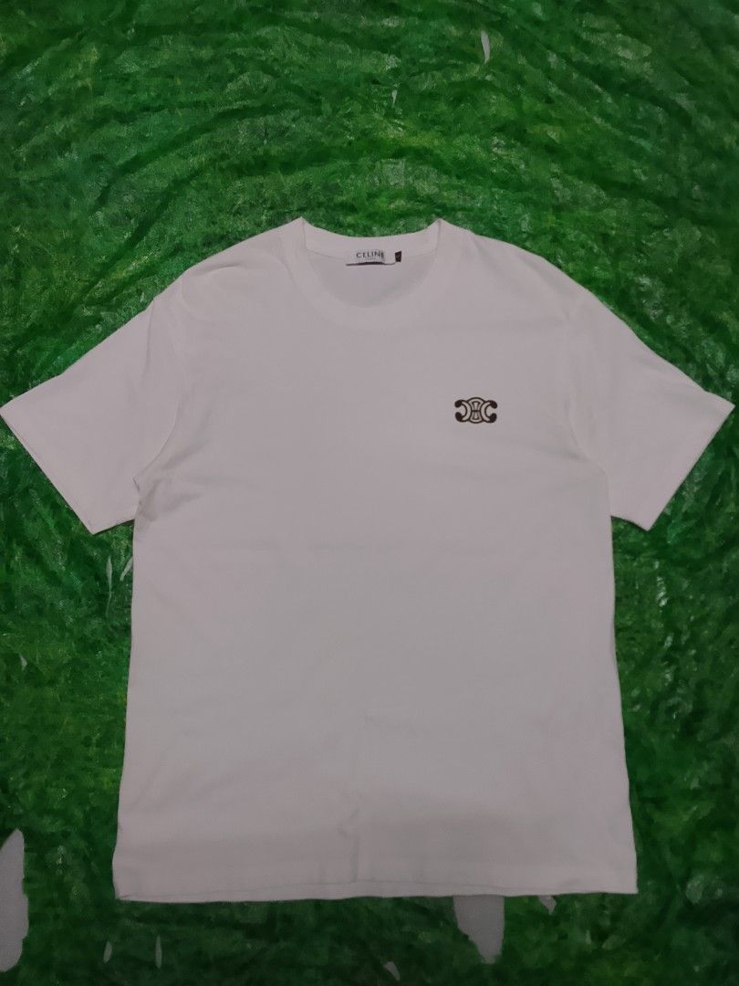 Celine white tee (Category: Formal Shirts) located in Tagbina. Submitted by jera-thrift.16 (Listing ID 1463680720, Image 1). Description: Good condition color rate 9/10 dimes 20x27 off No issue.
