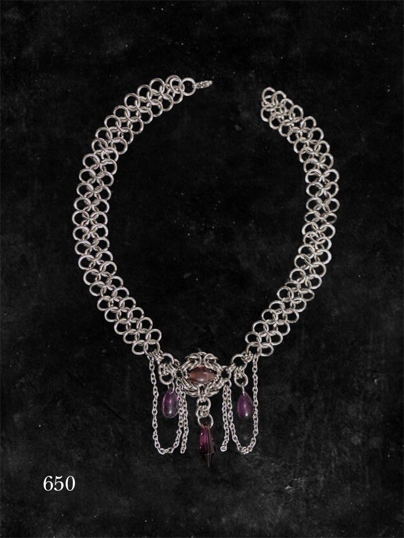 chainmail choker and necklace | y2k, whimsy, goth (Category: Necklaces) located in Quezon City. Submitted by _yencarlos (Listing ID 1463721000, Image 1). Description: ₊⊹dm to purchase ₊⊹shipping thru jnt/lalamove ₊⊹material: stainless steel still open for commissions! thank you : ).