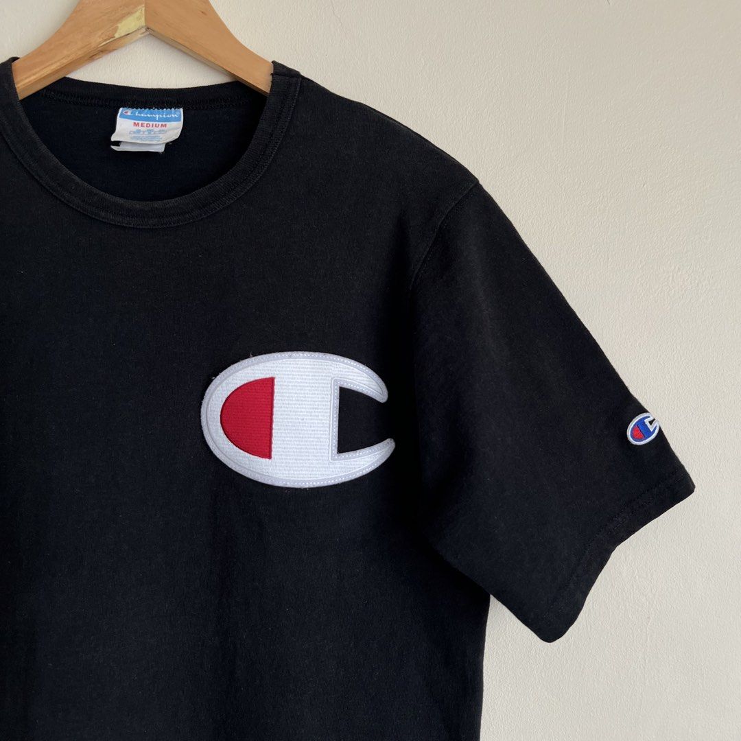 Champion Big Logo T-Shirt (Category: Tshirts & Polo Shirts ) located in Lubao. Submitted by hydrogenph (Listing ID 1463578589, Image 2). Description: Size: Medium on tag Width: 19 Length: 28.