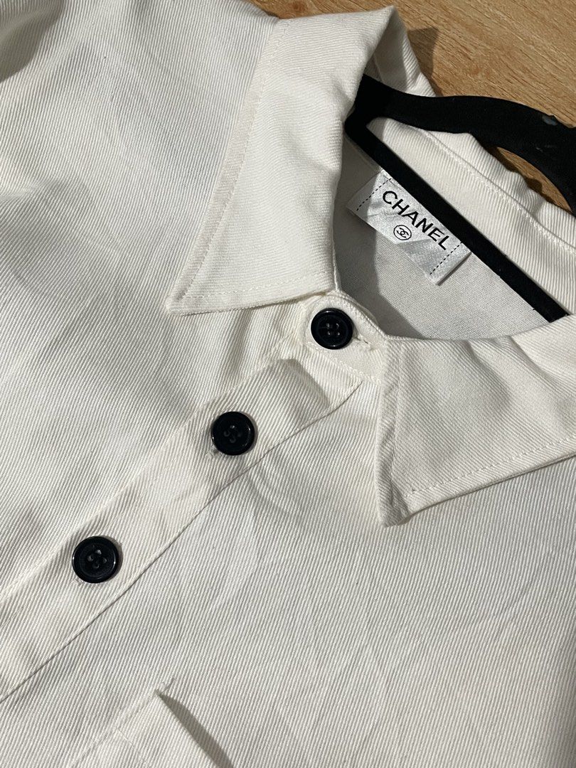 Chanel Rubber Logo Button-down Longsleeves (Category: Luxury Apparel) located in Manila. Submitted by claii_collection (Listing ID 1463666266, Image 3). Description: Chanel Rubber Logo Button-down Longsleeves - 22x28 - Excellent Condition - Chanel necktags.