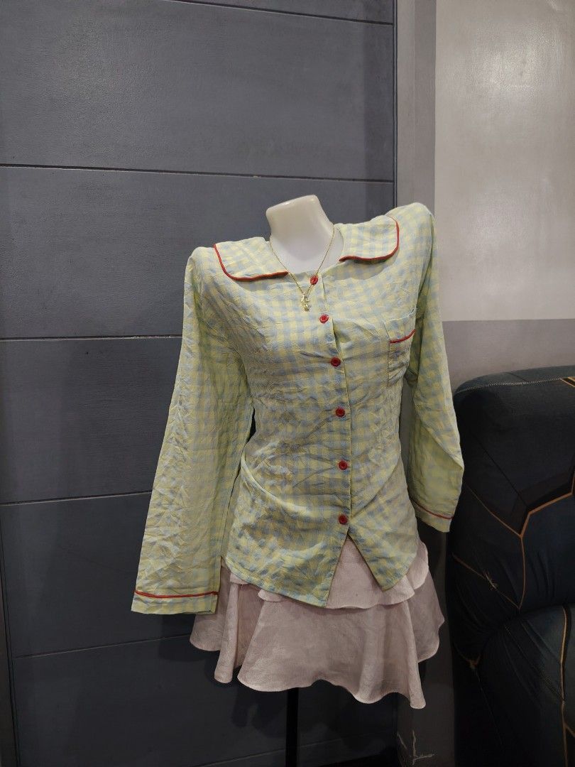 checkered cute long sleeve 🌳 (Category: Others Tops) located in Hermosa. Submitted by lcvelycath (Listing ID 1463618964, Image 3). Description: size: l-xl mine: ₱129 (each) bid: ₱+10 lock: ₱329 (shipped) EOB: monday—september 28 (the seller is on vacation 😘) °. thrifted, pre-loved, or brand new but ready to wear (some aren't bcs i don't have the time to wash them, very sorryy :<) colors may vary due to lightning & quality 𐙚 °. check details be