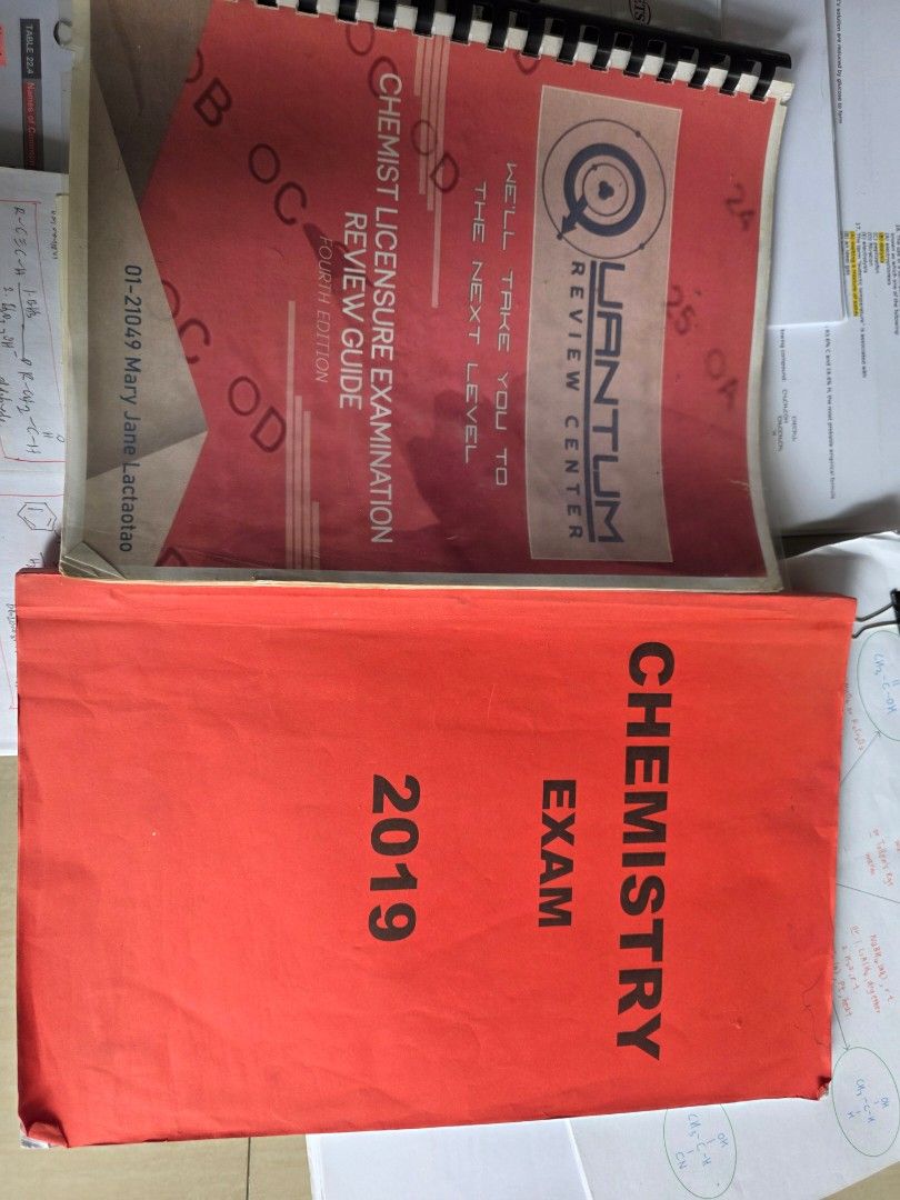 CHEMISTRY REVIEWER (Category: Textbooks) located in Santo Tomas. Submitted by kendra_04 (Listing ID 1463612113, Image 2). Description: - Chemistry review bundle perfect for students & licensure exam prep. - Includes Quantum Review Center Chemist Licensure Examination Review Guide, Fourth Edition. - Print out GRE - Also includes Chemistry Exam 2019 book. - Packed with additional notes and handouts..