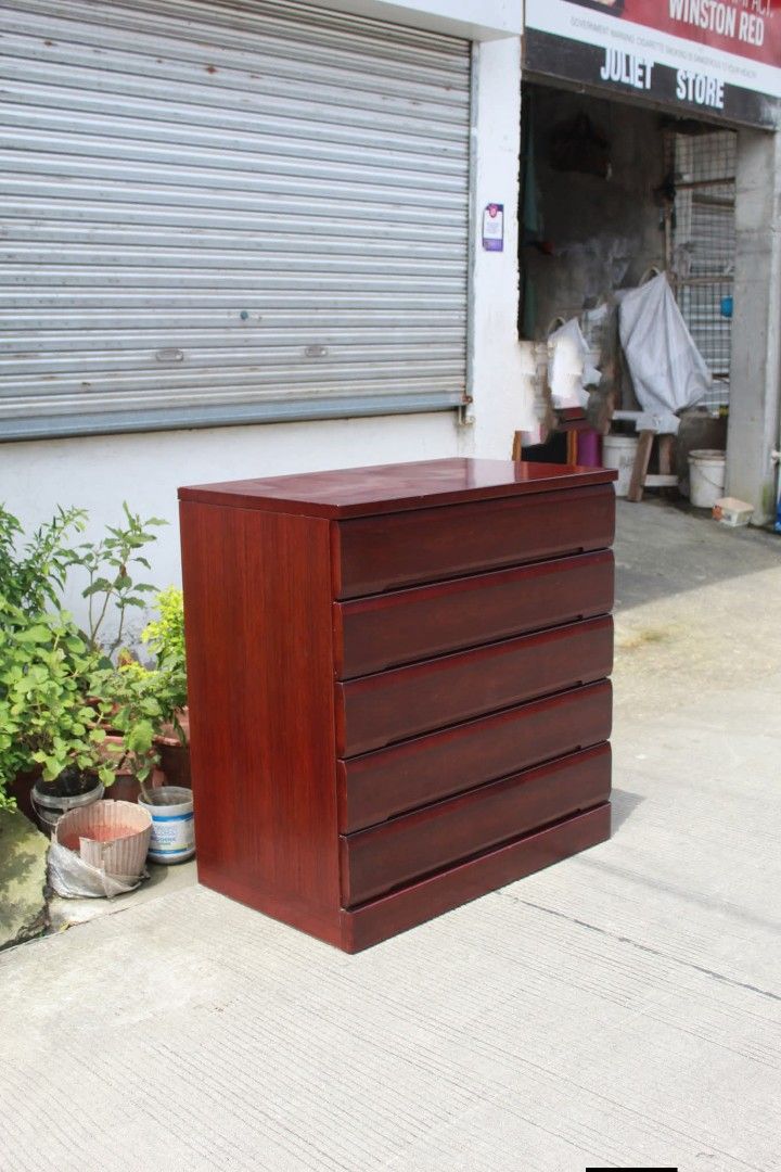 Chest drawer (Category: Shelves, Cabinets & Racks) located in Meycauayan. Submitted by marygracecasimiro (Listing ID 1463742301, Image 3). Description: Wooden Chest of Drawers 5 pull-out drawers L:39 ½ • W:23 ¼ • H:40 ¾ inches 8,900 pesos only💚 #highlights #followersandnonfollowers.