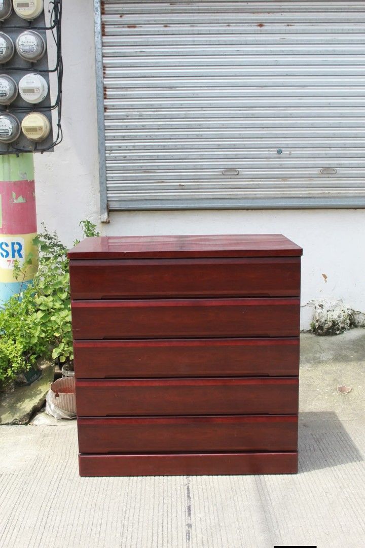 Chest drawer (Category: Shelves, Cabinets & Racks) located in Meycauayan. Submitted by marygracecasimiro (Listing ID 1463742301, Image 2). Description: Wooden Chest of Drawers 5 pull-out drawers L:39 ½ • W:23 ¼ • H:40 ¾ inches 8,900 pesos only💚 #highlights #followersandnonfollowers.