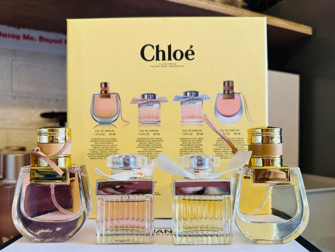 CHLOE 4x30ML PERFUME GIFT SET | PREMIUM QUALITY (Category: Fragrance & Deodorants) located in Quezon City. Submitted by embereshop2 (Listing ID 1463563899, Image 1). Description: 📌 Perfect for yourself or as a gift! ✨ Whether you’re treating yourself or looking for a gift for birthdays and any special occasion, this is a great choice. 💗 The scent is very close to 0G and long-lasting, perfect if you want something that smells premium without goi
