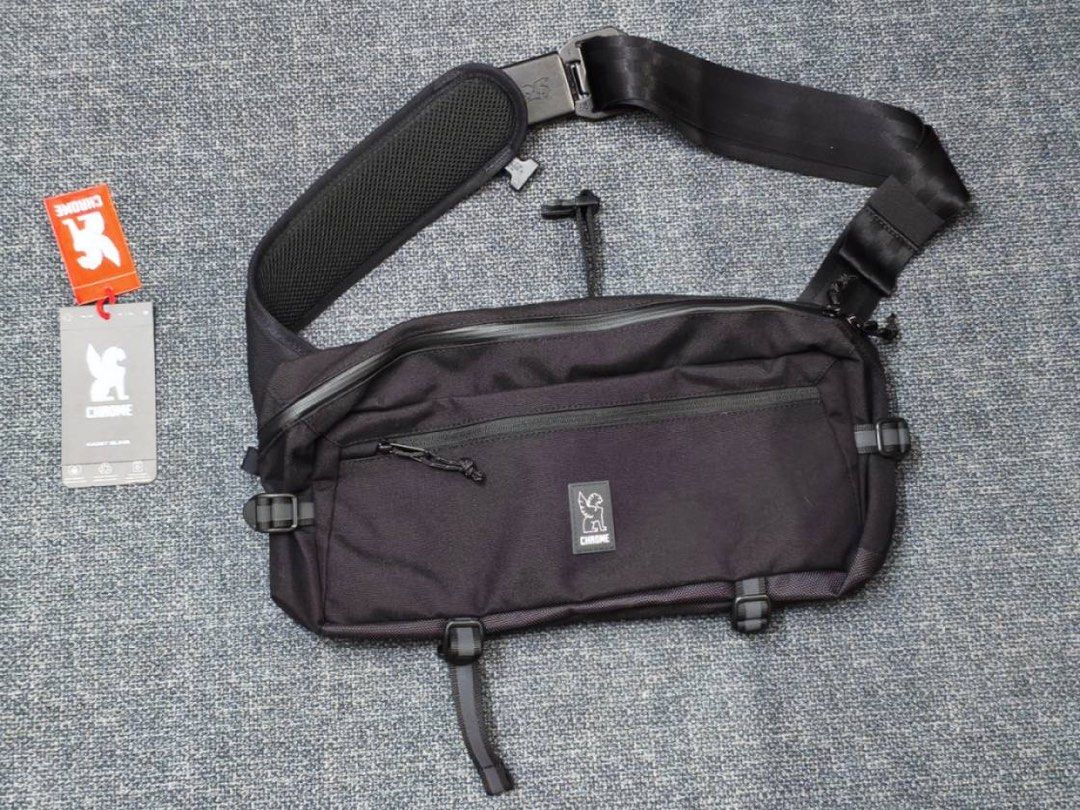 Chrome Industries Black Sling Bag Messenger Bag (Category: Sling Bags) located in Makati City. Submitted by cee_store (Listing ID 1463689605, Image 2). Description: Chrome Industries Kadet 9L Sling Php5500 only + shipping BRAND NEW CONDITION. Used literally once on a 30 minute ride. Reason for Selling: Need a bigger bag. Volume: 9 Liters Bag dimensions: 7.75”H x 16.5”W x 3.5”D Weight: 1.43lbs (0.65 kg) Device pocket: 6” H x 13” W unpadded Strap l