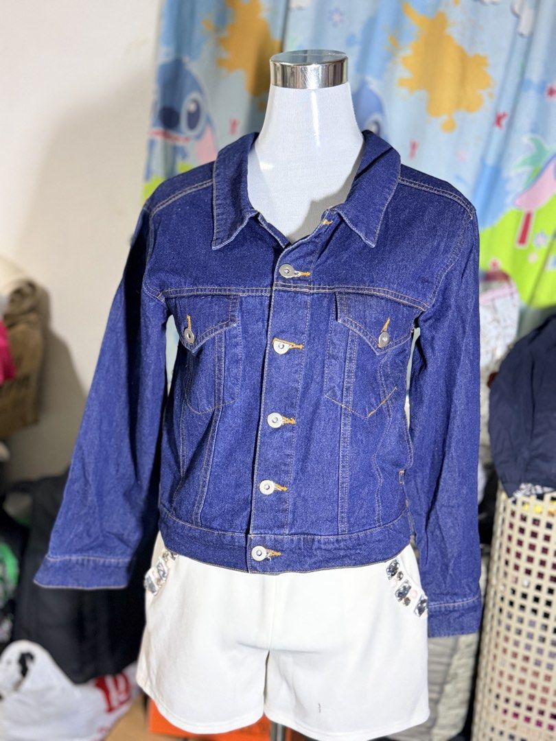 Classic Blue Denim Jacket (Category: Coats, Jackets and Outerwear) located in Caloocan City. Submitted by miyshoppe (Listing ID 1463635199, Image 3). Description: FOR SALE MOSTLY JAPAN ITEMS ALL ITEMS ARE IN SALE STARTS @100 pesos USED, LIKE NEW YUNG IBA MAY TAG PA PREF SIZE: SMALL TO SEMI LARGE ONLY Please screenshot your item and will send you the details, SIZE, PRICE, MOP and DELIVERY Located at North Caloocan.