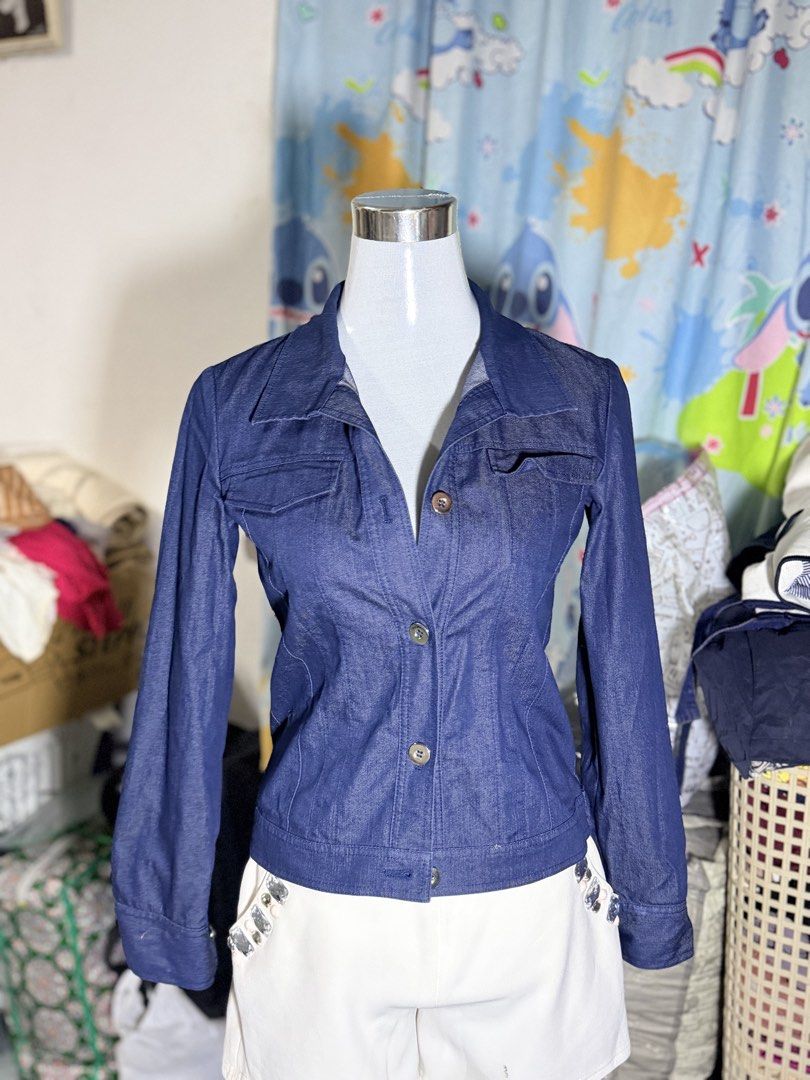 Classic Blue Denim Jacket (Category: Coats, Jackets and Outerwear) located in Caloocan City. Submitted by miyshoppe (Listing ID 1463635199, Image 1). Description: FOR SALE MOSTLY JAPAN ITEMS ALL ITEMS ARE IN SALE STARTS @100 pesos USED, LIKE NEW YUNG IBA MAY TAG PA PREF SIZE: SMALL TO SEMI LARGE ONLY Please screenshot your item and will send you the details, SIZE, PRICE, MOP and DELIVERY Located at North Caloocan.