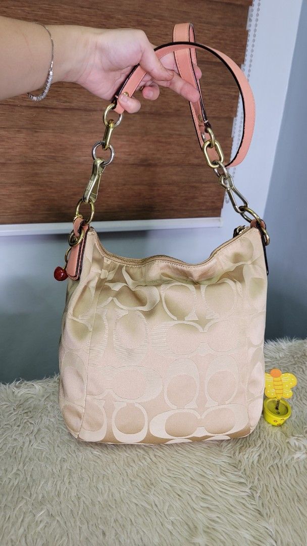 Coach Monogram Canvas Shoulder Bag with Leather Trim (Category: Luxury Bags & Wallets) located in Cavite. Submitted by amairos (Listing ID 1463591636, Image 2). Description: - Authentic Coach shoulder bag in classic monogram canvas. - good condition no major flaws.