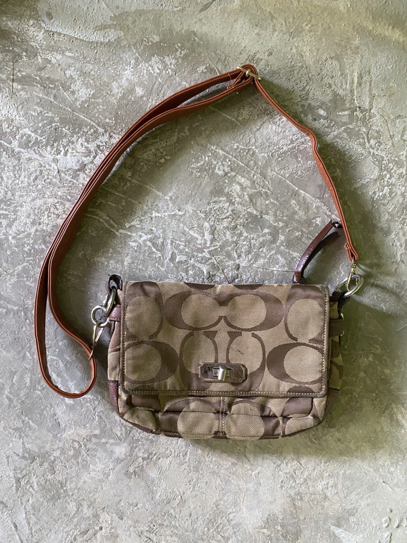 Coach Monogram chelsea (Category: Luxury Bags & Wallets) located in Silang. Submitted by kenneth_ukays (Listing ID 1463556108, Image 1). Description: - Classic Coach monogram shoulder bag - Color: Brown and tan canvas with leather trim - Hardware: Silver - Closure: Clasp - Strap: Adjustable for comfortable wear - Interior: Spacious, ideal for essentials - Perfect for: Everyday use.