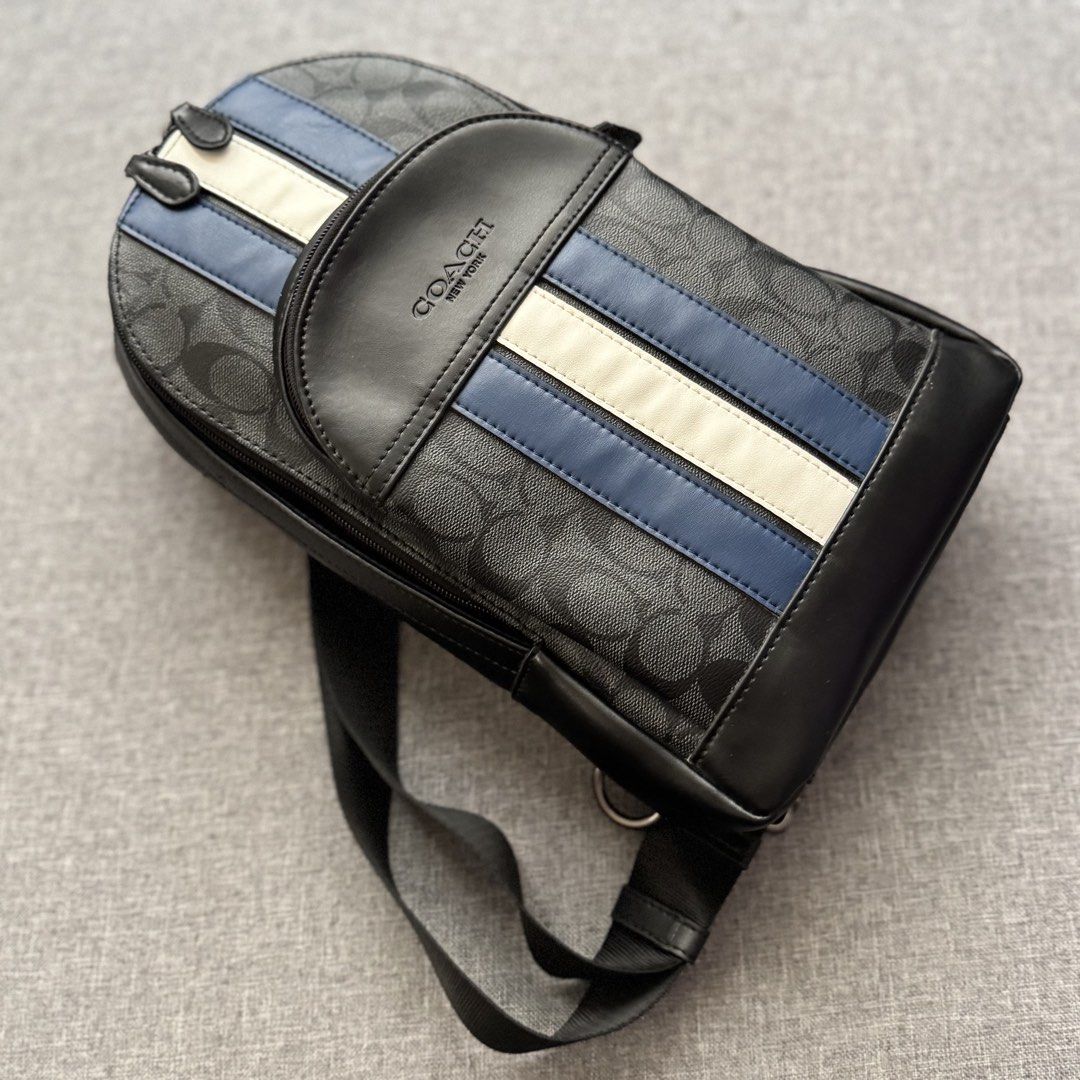 Coach Signature Monogram Chest Bag (Category: Sling Bags) located in Tanza. Submitted by edzelg5r62292 (Listing ID 1463614459, Image 1). Description: Dimensions: Length: 12 inches Width: 8 inches 9/10 condition normal signs of use minimal scratches what you see is what you get with provided dustbag.