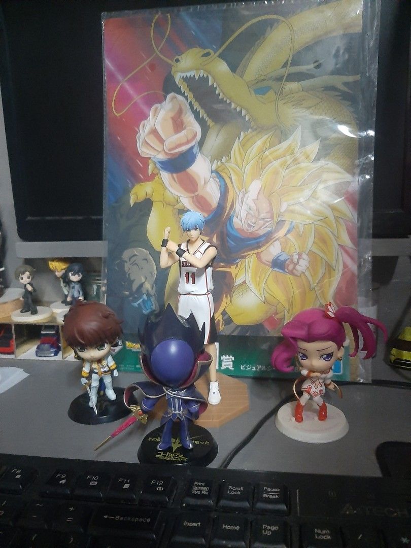 Code geass / kuroko / ssj3 poster (Category: Figurines & Statues) located in Manila. Submitted by manuelpang16798 (Listing ID 1463576213, Image 1). Description: - Bundle of anime figures and a Dragon Ball Z poster featuring Super Saiyan Goku. - Includes figures from various popular anime series. - Some figures are Nendoroids. - Ideal for anime collectors and fans. - Feel free to ask any questions!.